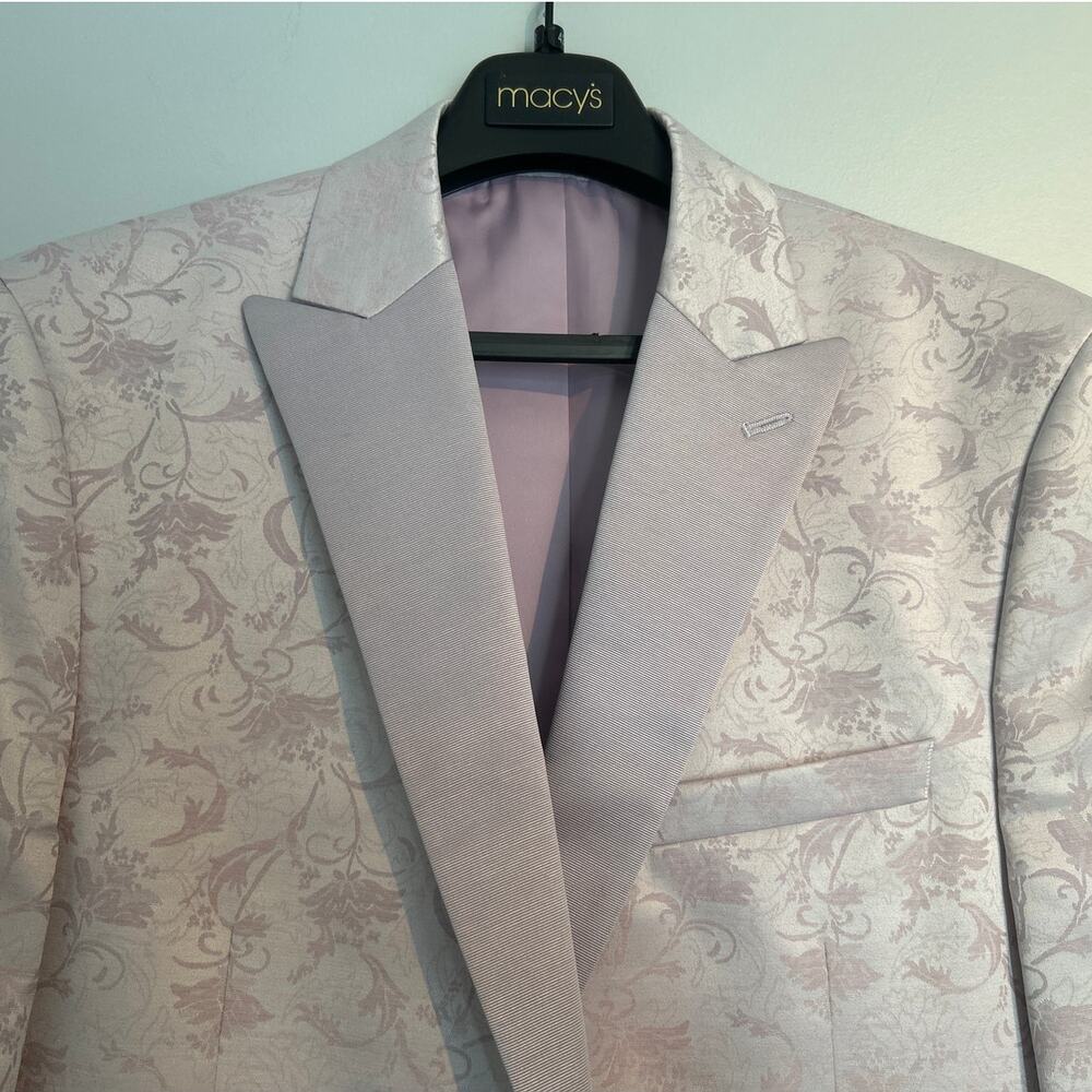 NWT Alfani Slim Fit Sport Coat Blazer Light Pink Floral Jacquard, Men's 42R - Picture 3 of 10